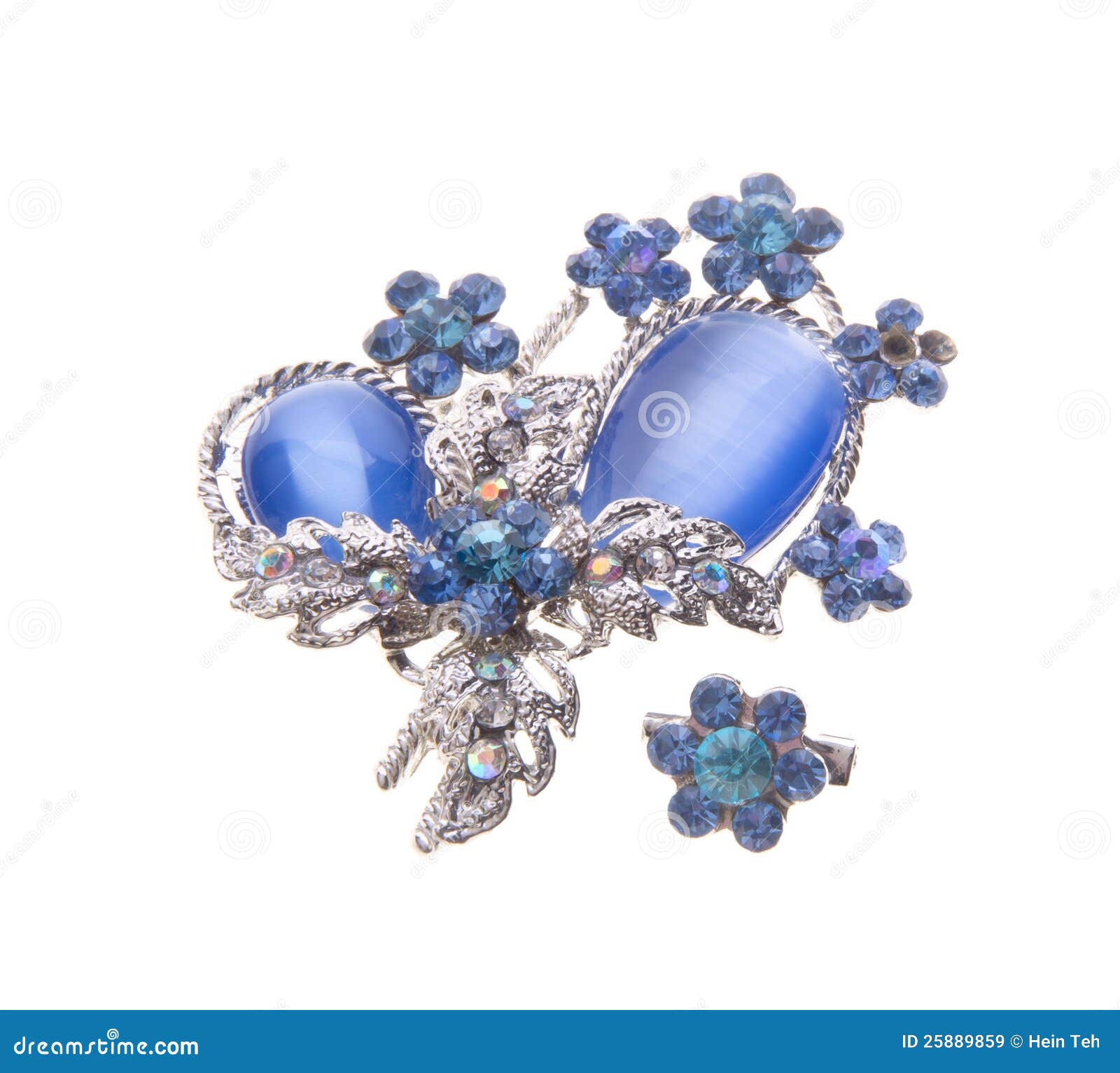 Brooch with Different Gems on Background. Stock Image Image of flower