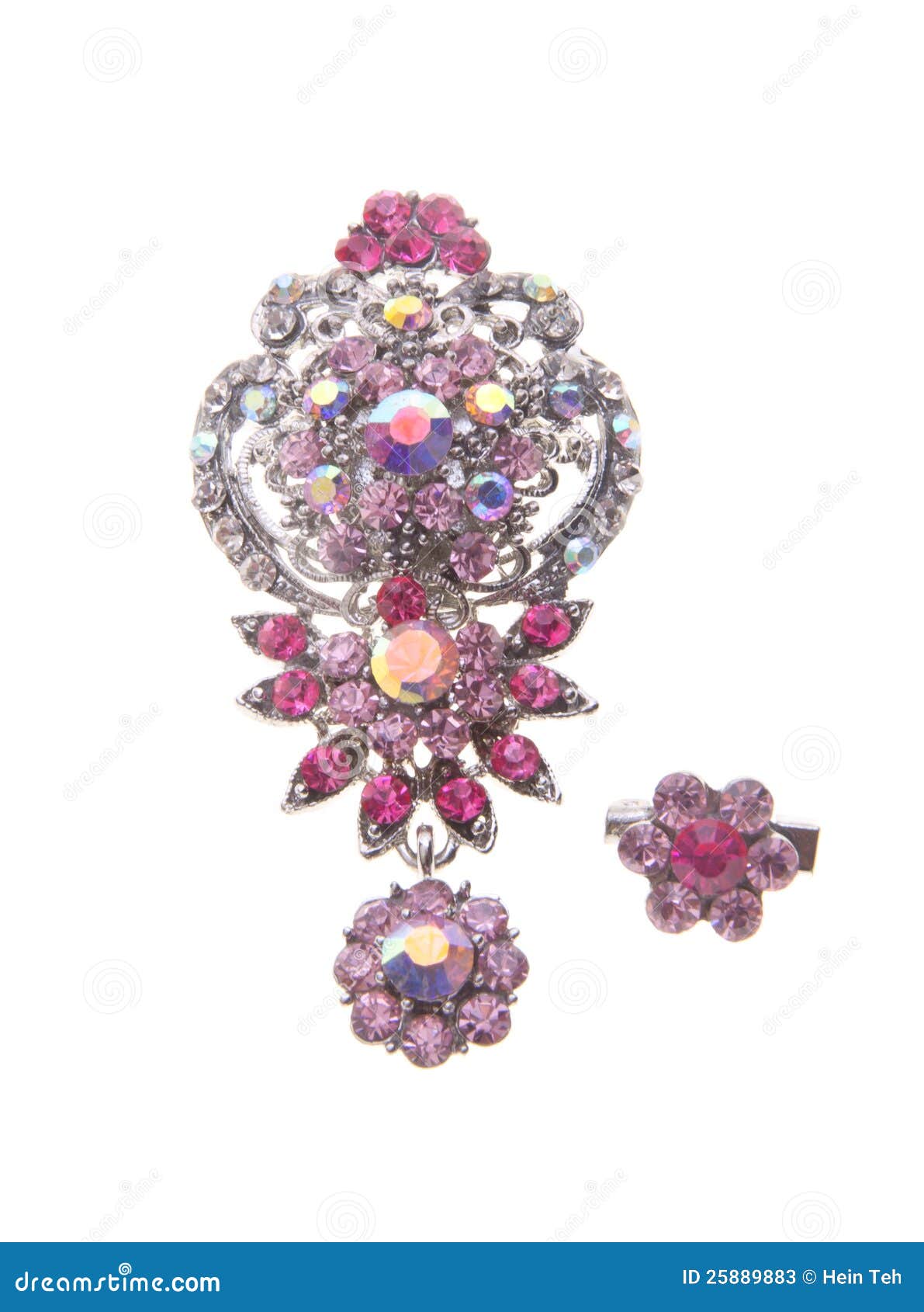 Brooch with Different Gems on Background. Stock Image Image of golden