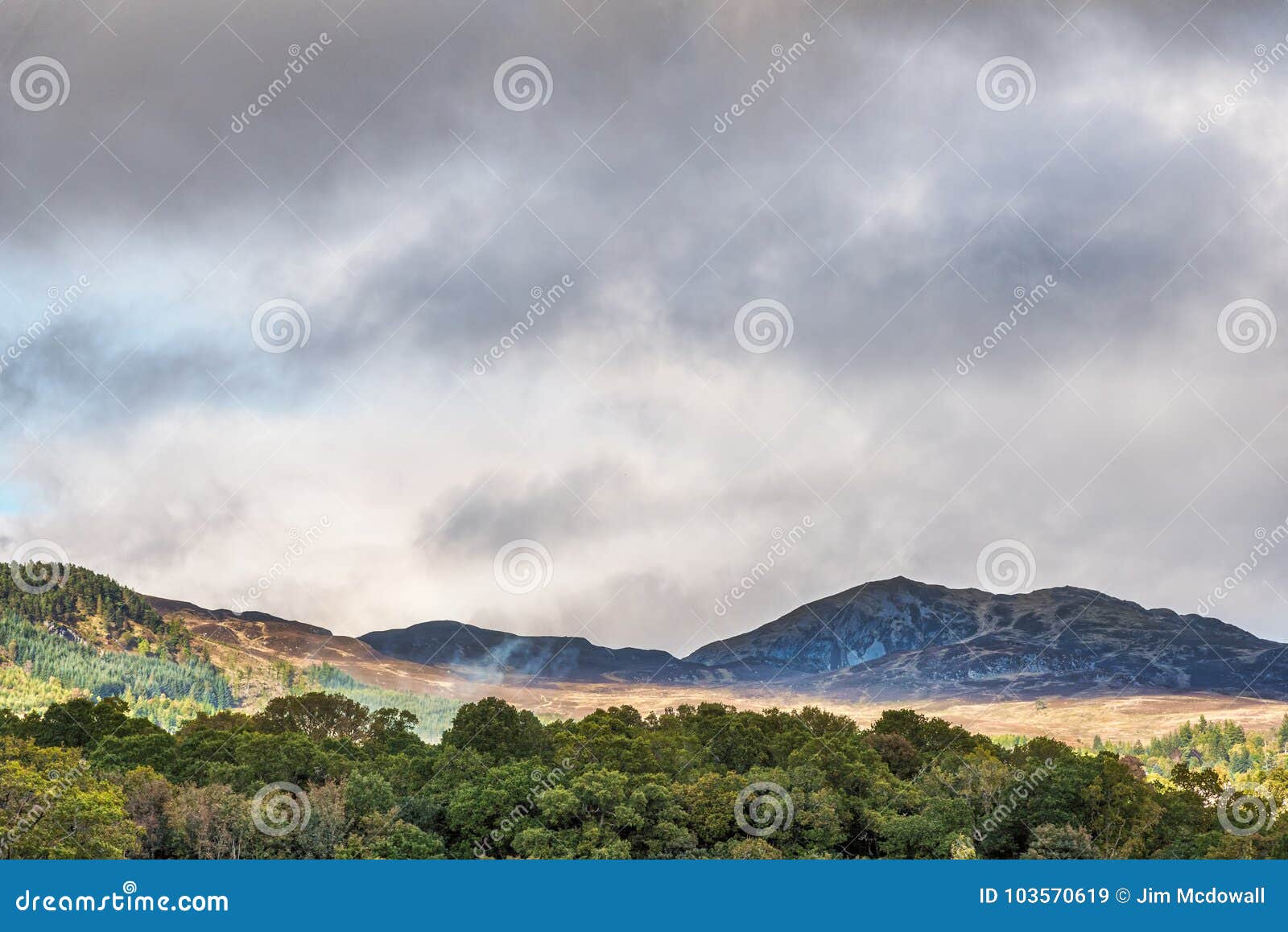 brooding scottish hillside above crieff scotland