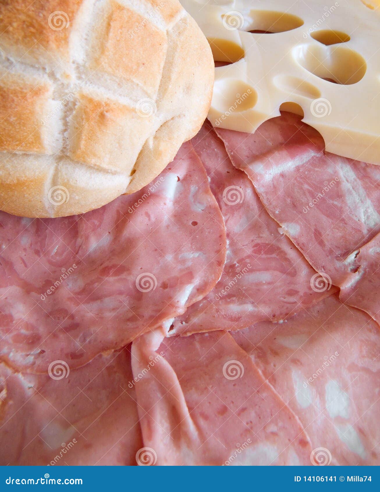 Broodje, Kaas En Mortadella. Stock Afbeelding Image of recept