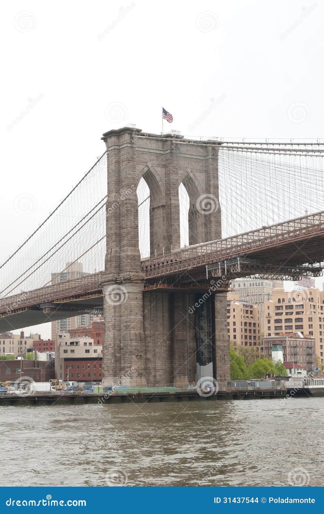 Brooklyn Bridge Main Structure, New York City Stock Photo - Image of ...