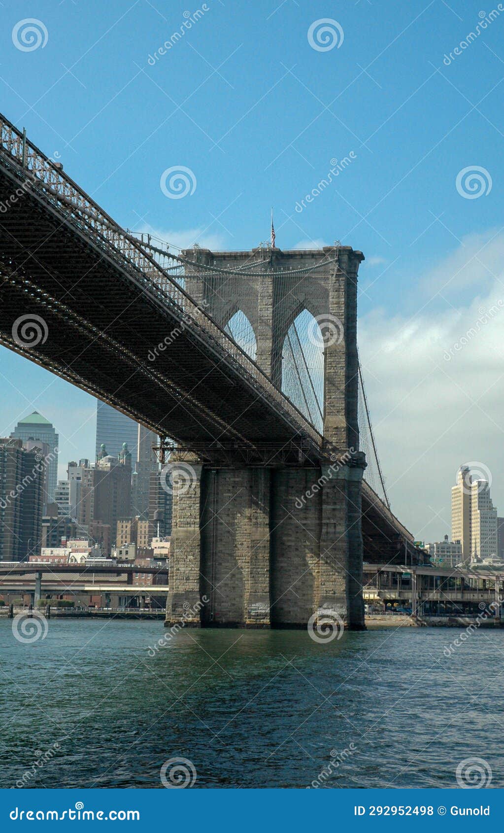 New York, Brocklyn Bridge stock photo. Image of steel - 292952498