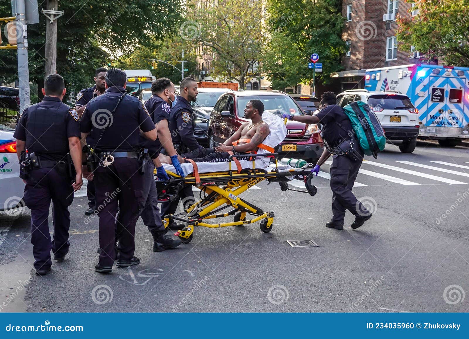 New York Police Department Activity on Scene of an Incident in Brooklyn