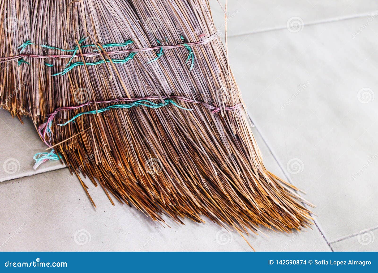 Broom Detail Single Cleaning Illustration Old Cleanup Stock Photo