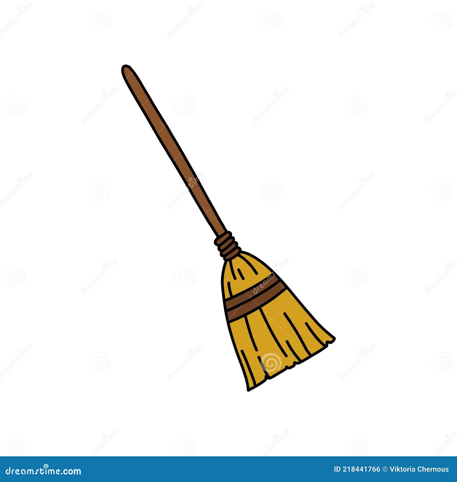 Broom Doodle Icon, Vector Color Line Illustration Stock Vector ...