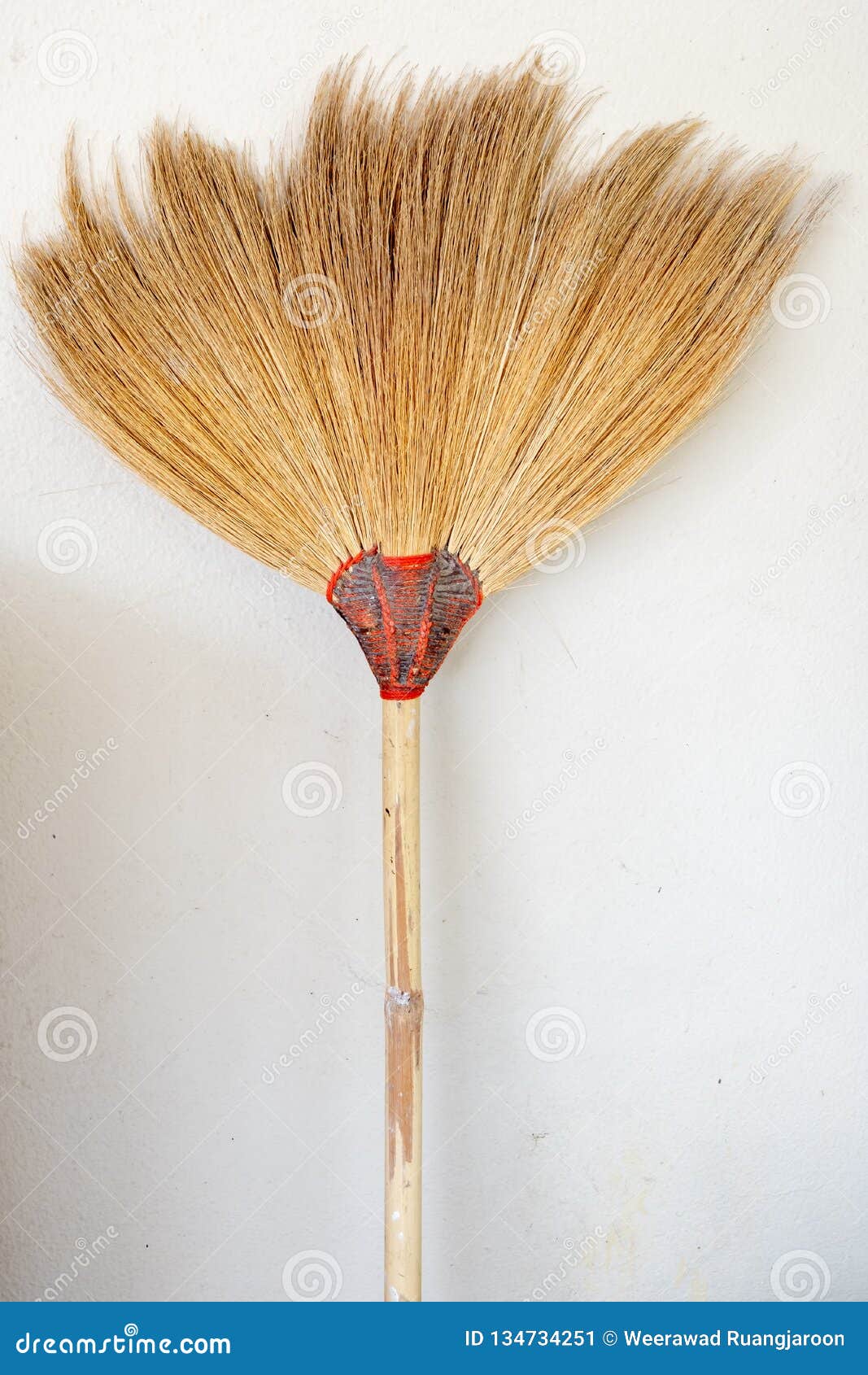 Broom or Broom Head To Sweeping the Dust or Cleaning Floor on White