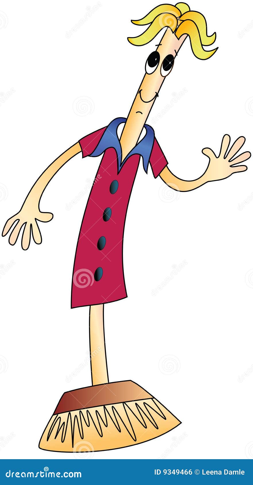 Broomman 2red stock vector. Illustration of clean, hair 9349466