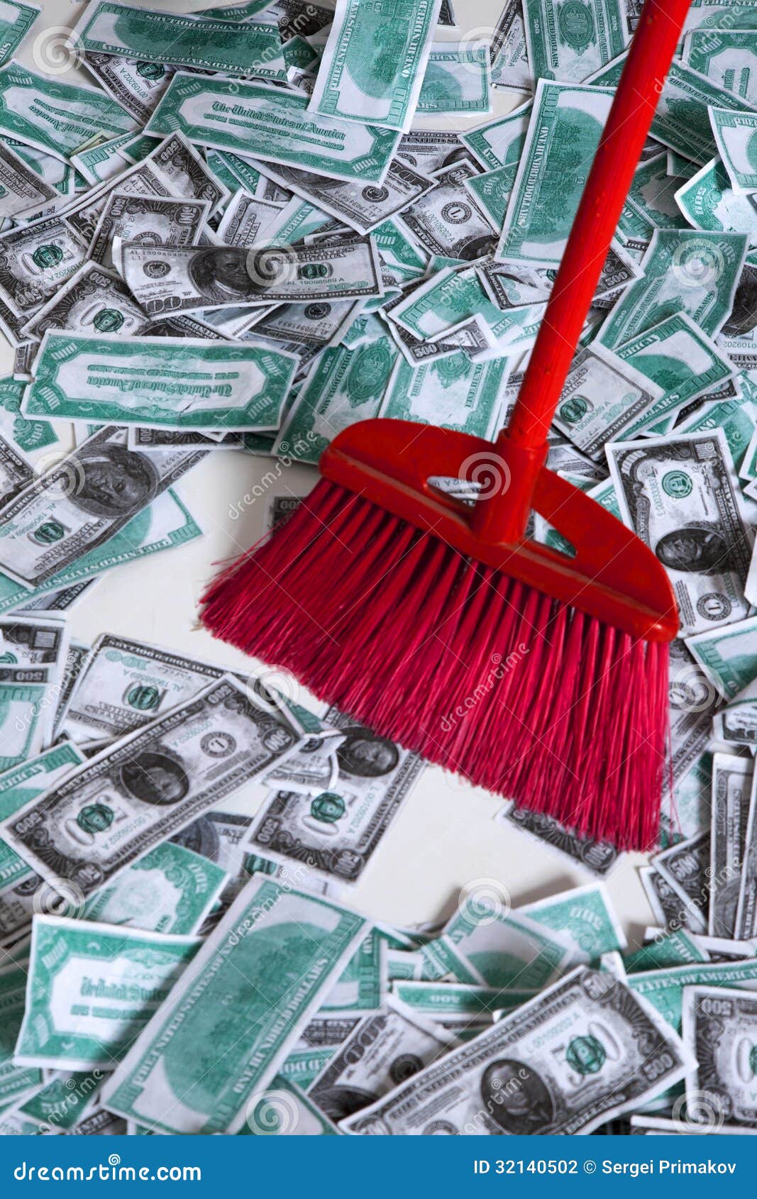 Money And Broom Stock Photo 29846358