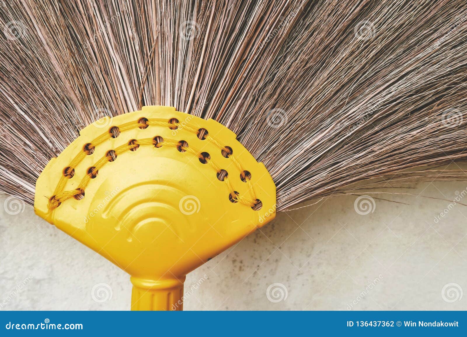 Broom on the wall stock photo. Image of tool, household 136437362