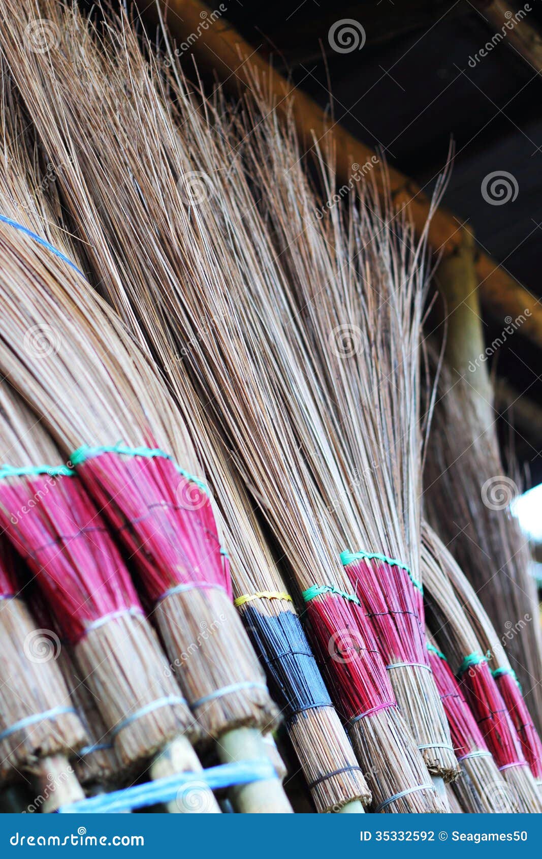Brooms for Sale in the Market. Stock Photo Image of path, tidy 35332592