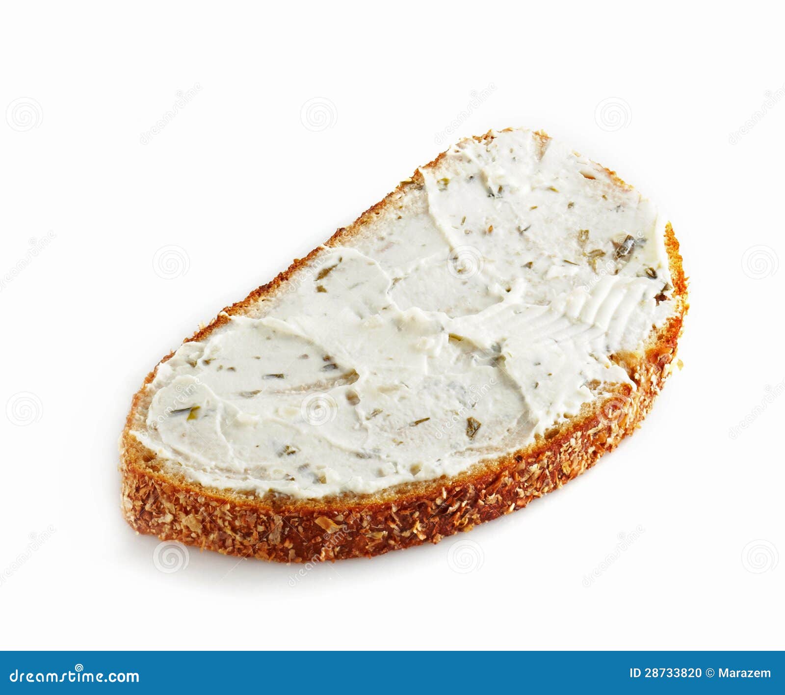 Brot Mit Frischem Frischkäse Stockfoto - Bild von einzeln, frühstück ...