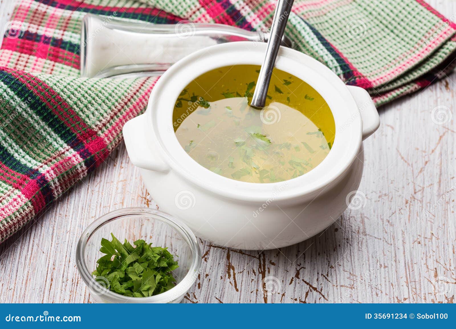 Broth in bowl stock photo. Image of delicious, cuisine 35691234