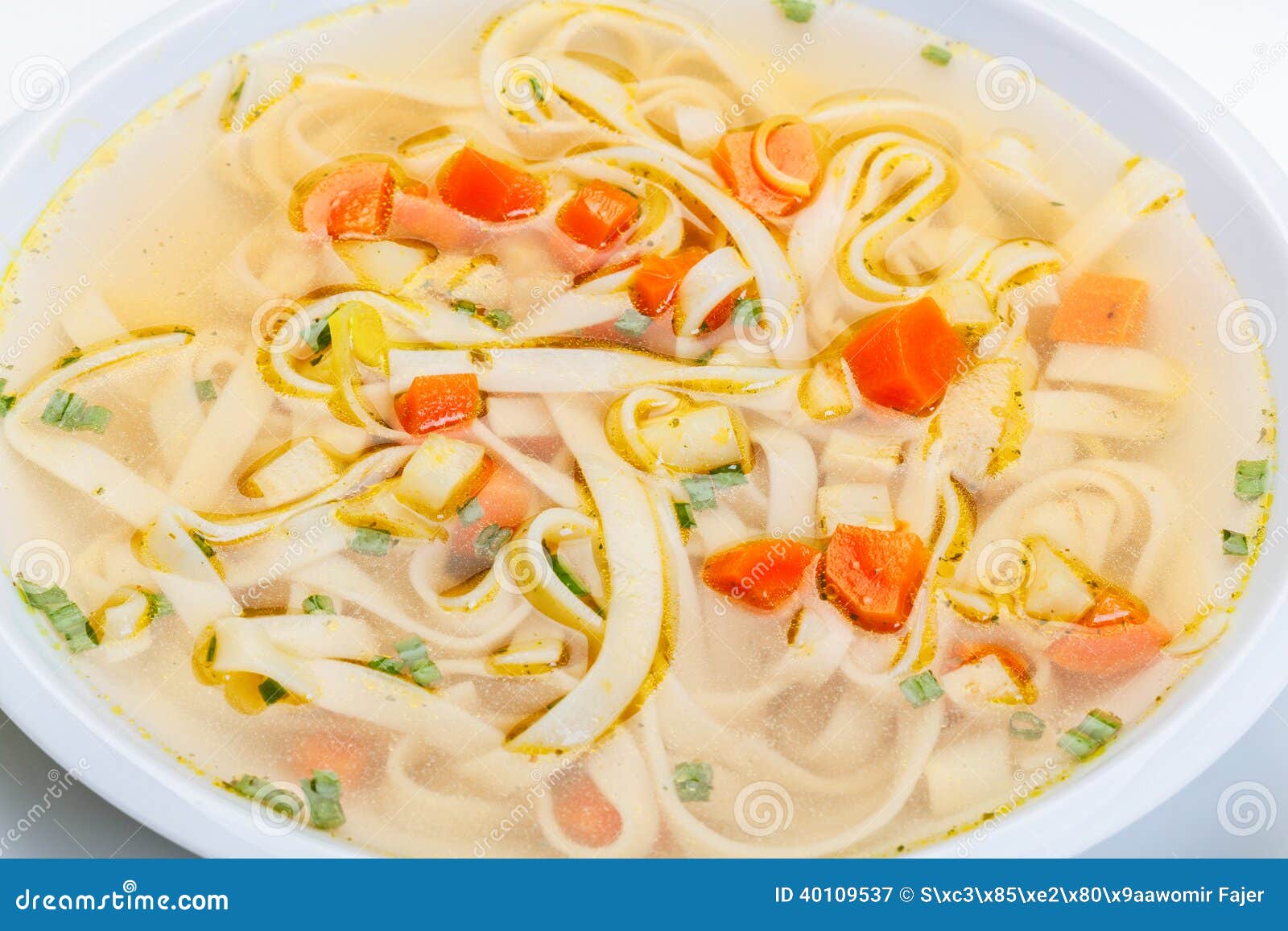 Broth Chicken Soup with Noodles Stock Image Image of pasta