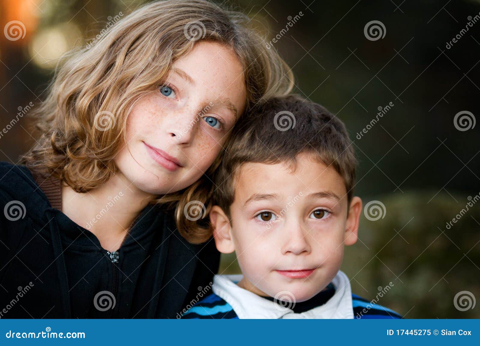 Brother and sister stock image. Image of together, cute 17445275