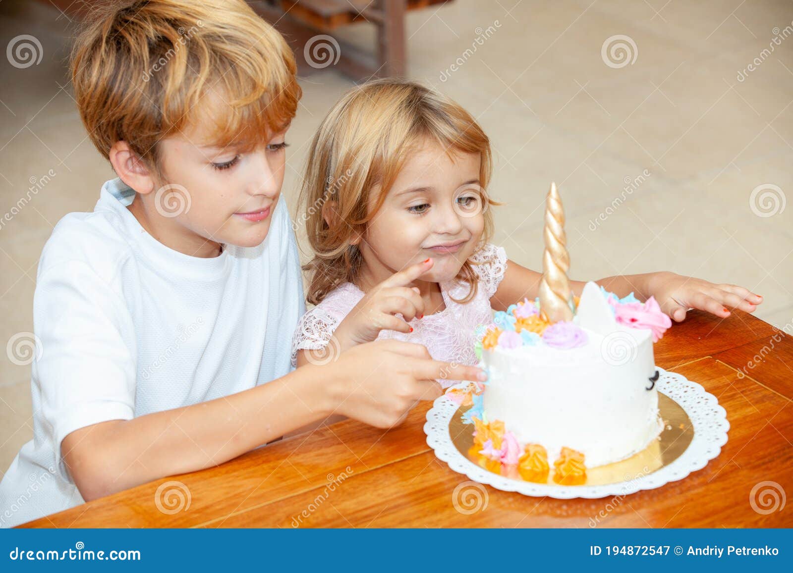 Brother and Sister on Birthday Stock Image - Image of holiday ...