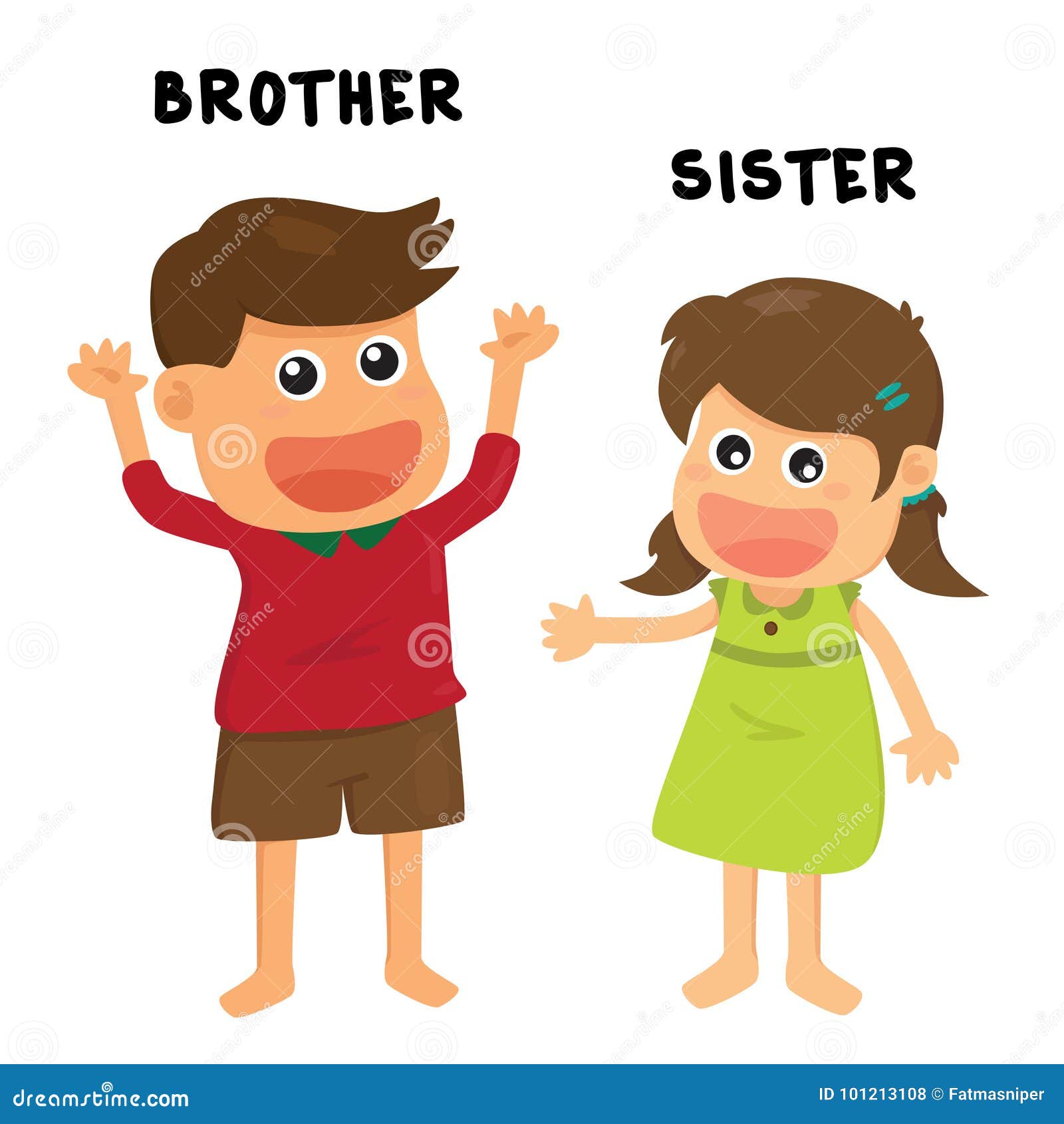 Brother sister family stock illustration. Illustration of green ...