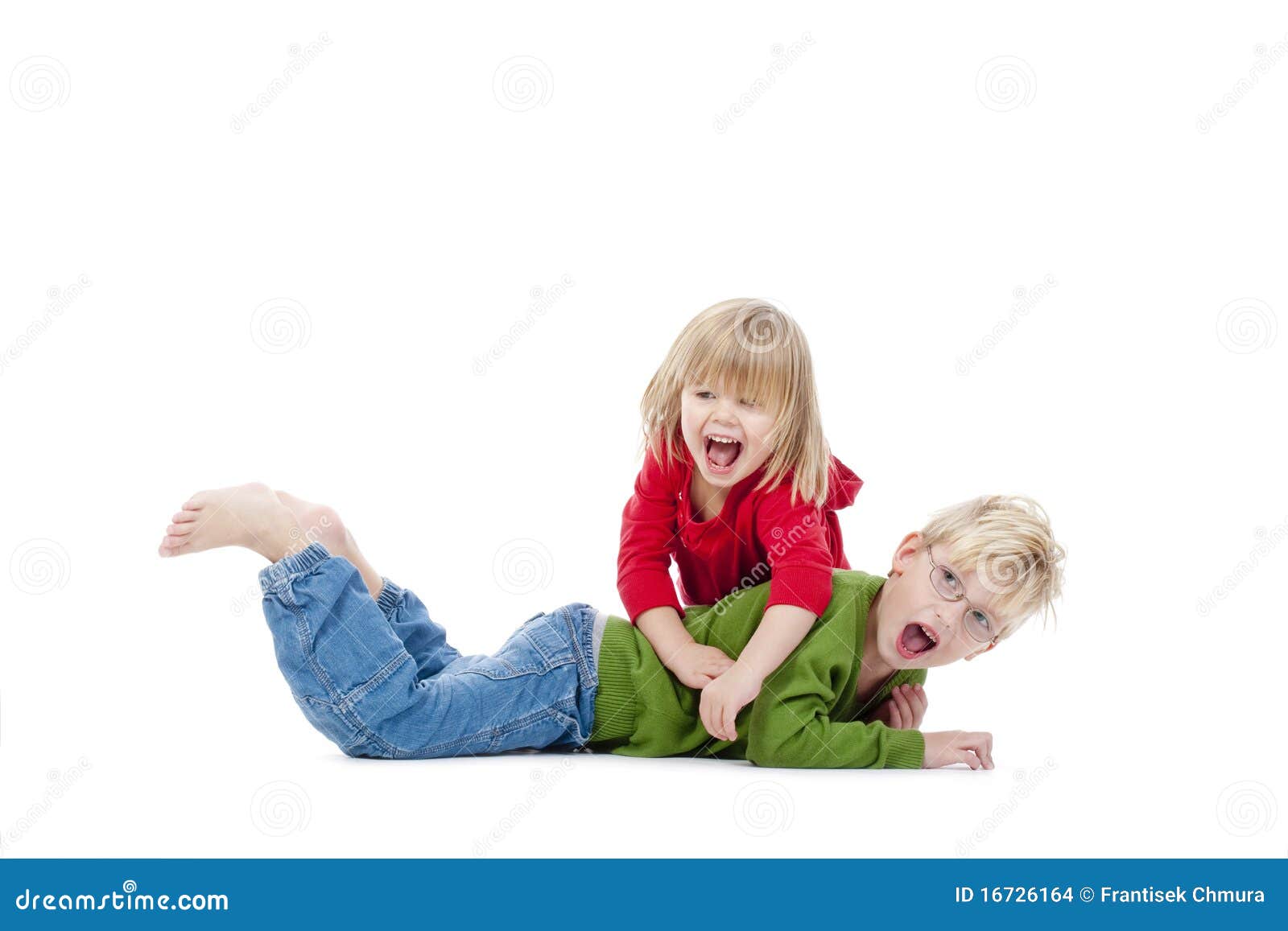 Brother and sister have fun Brother and sister have fun