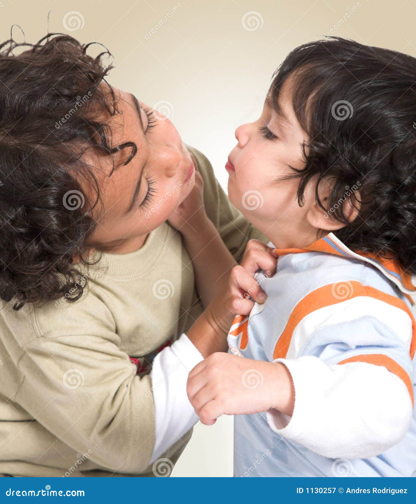 Brotherly love stock image. Image of kids, kissing, family 1130257