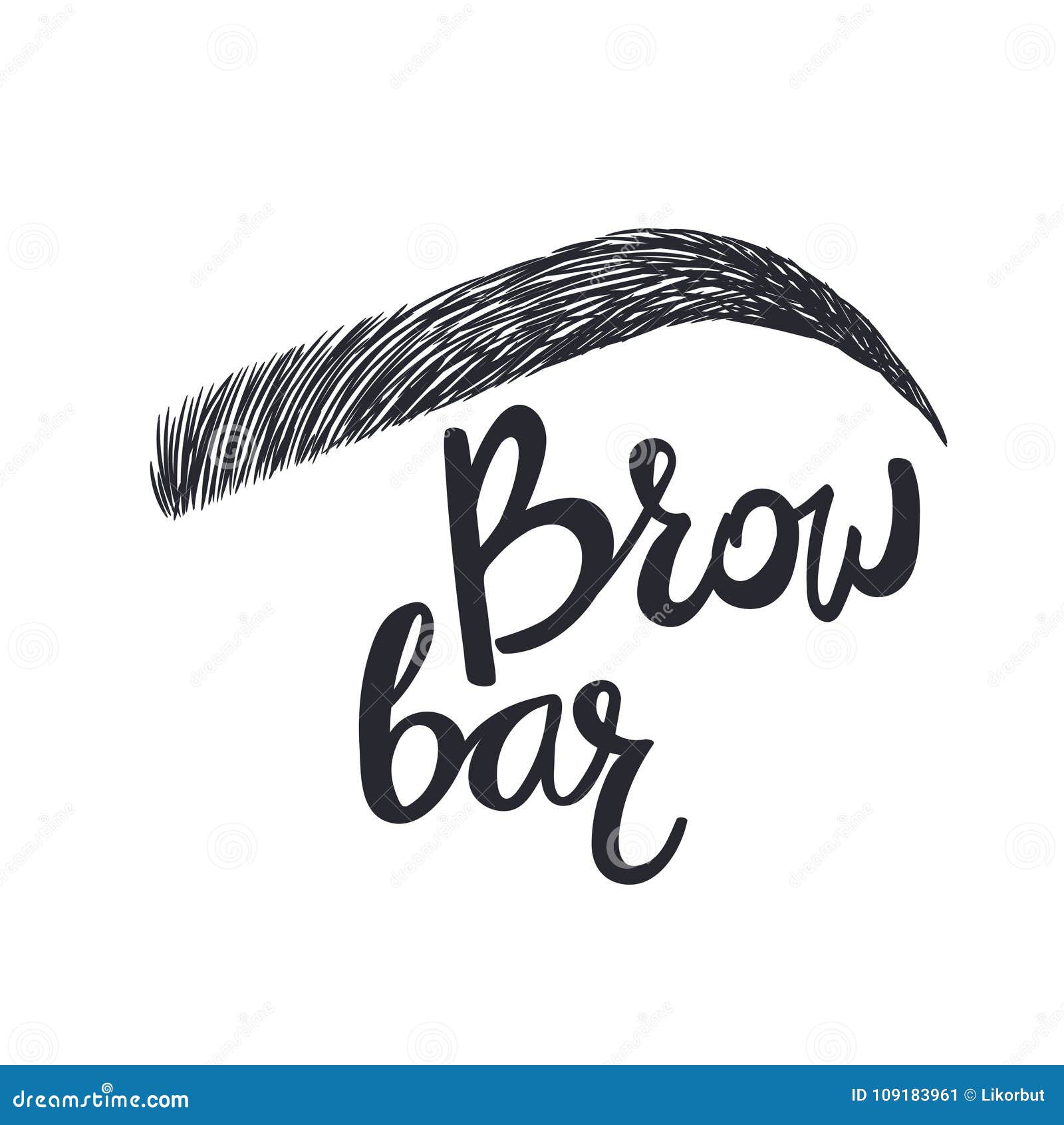 brow bar. text and eyebrow
