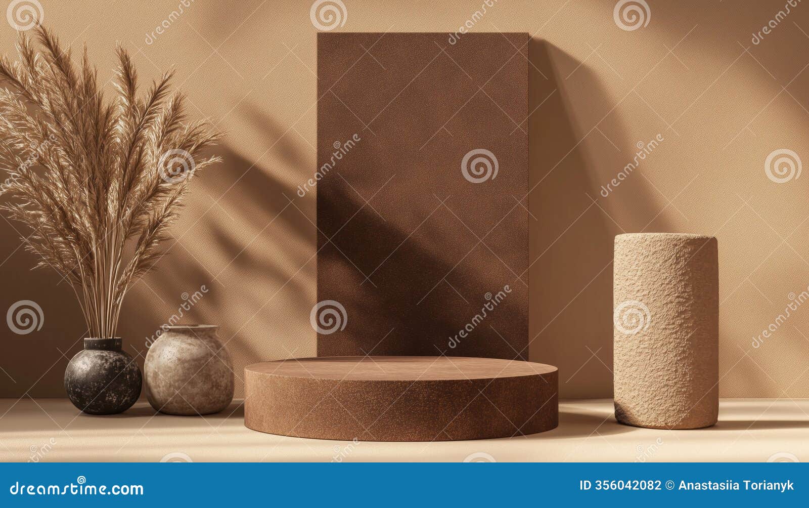 brown abstract podium for product presentation branding