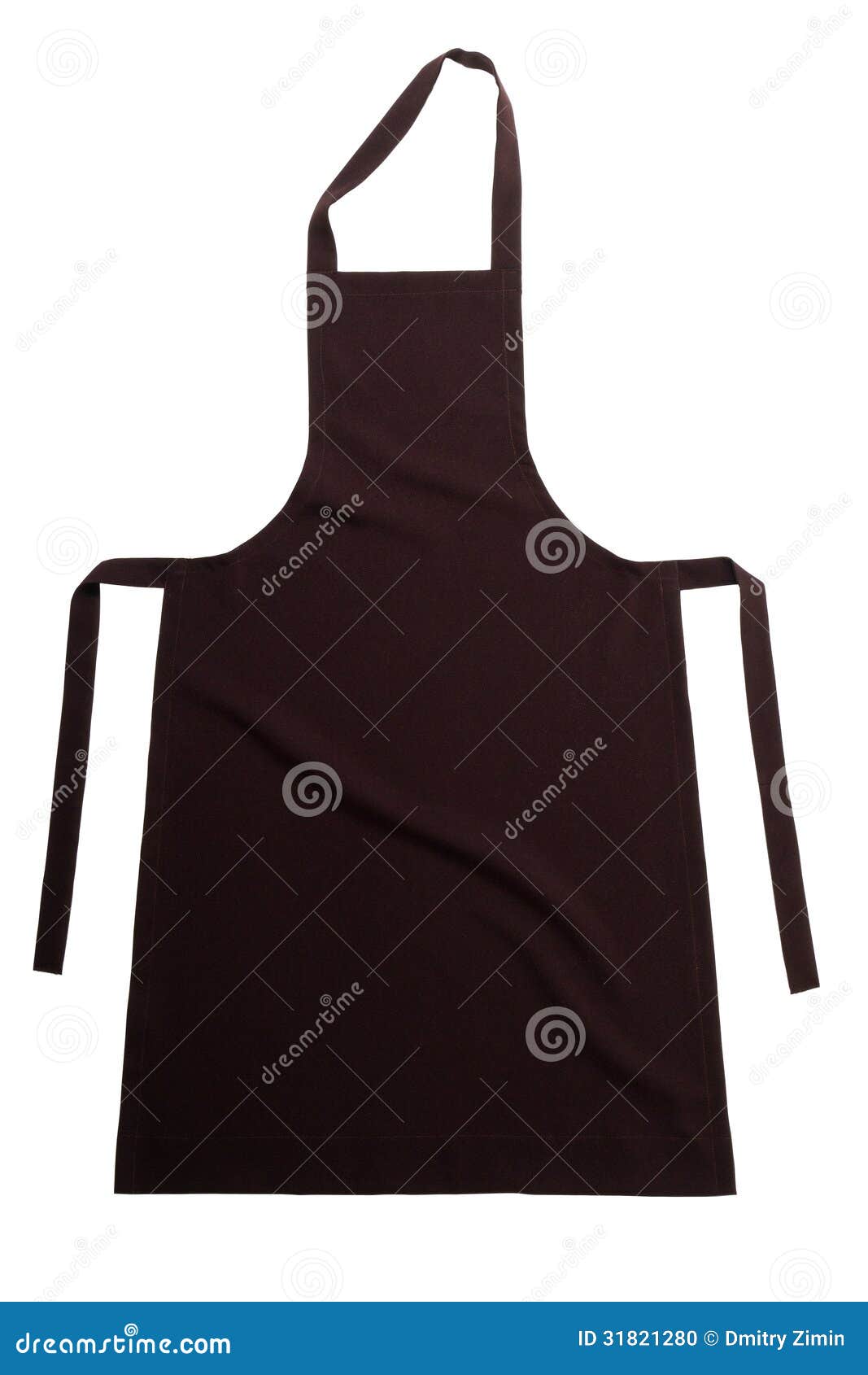 brown apron  on white