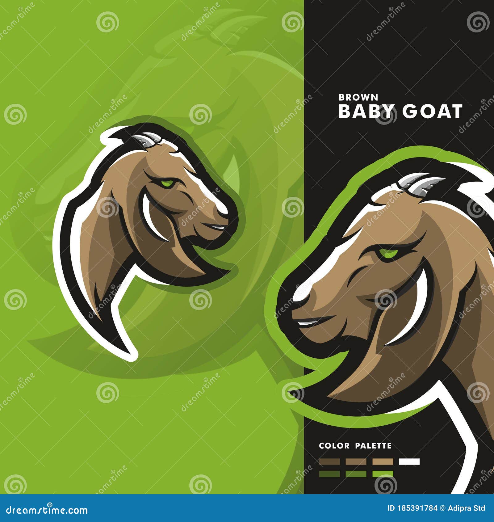 Download Brown Baby Goat Illustration Logo Stock Vector - Illustration of blood, branding: 185391784