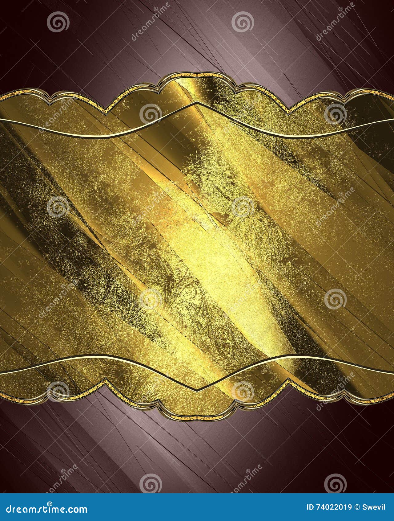 Brown Background with Decorative Plate. Stock Illustration