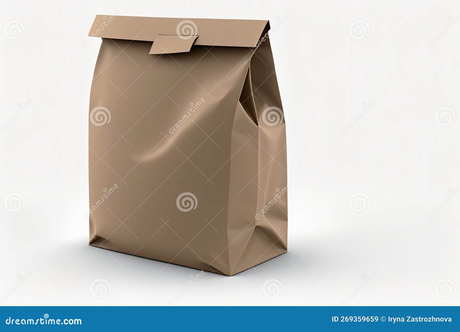 Brown Bag for Food Packaging, Mockup. Generative Ai Stock Illustration