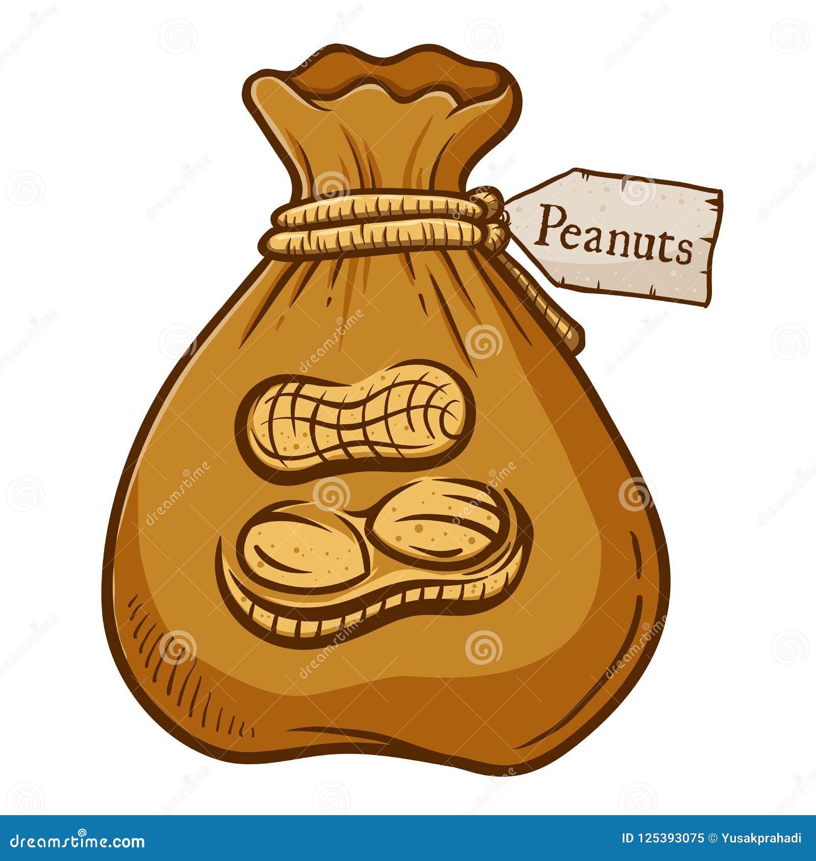 Brown Bag Full of Peanuts stock vector. Illustration of over 125393075
