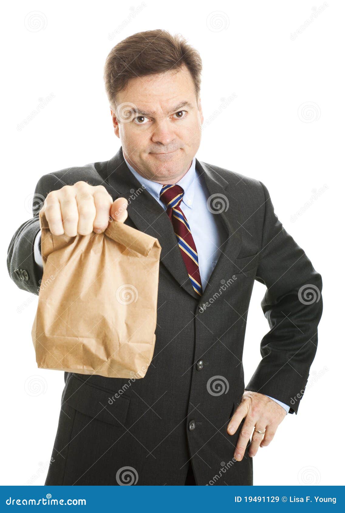Brown Bagging it to Work stock image. Image of gray, recession 19491129