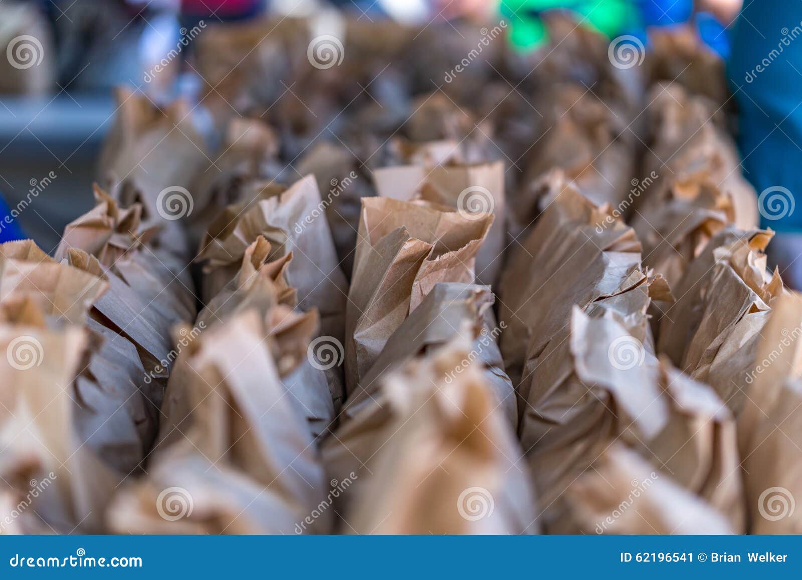 brown bags of peanuts