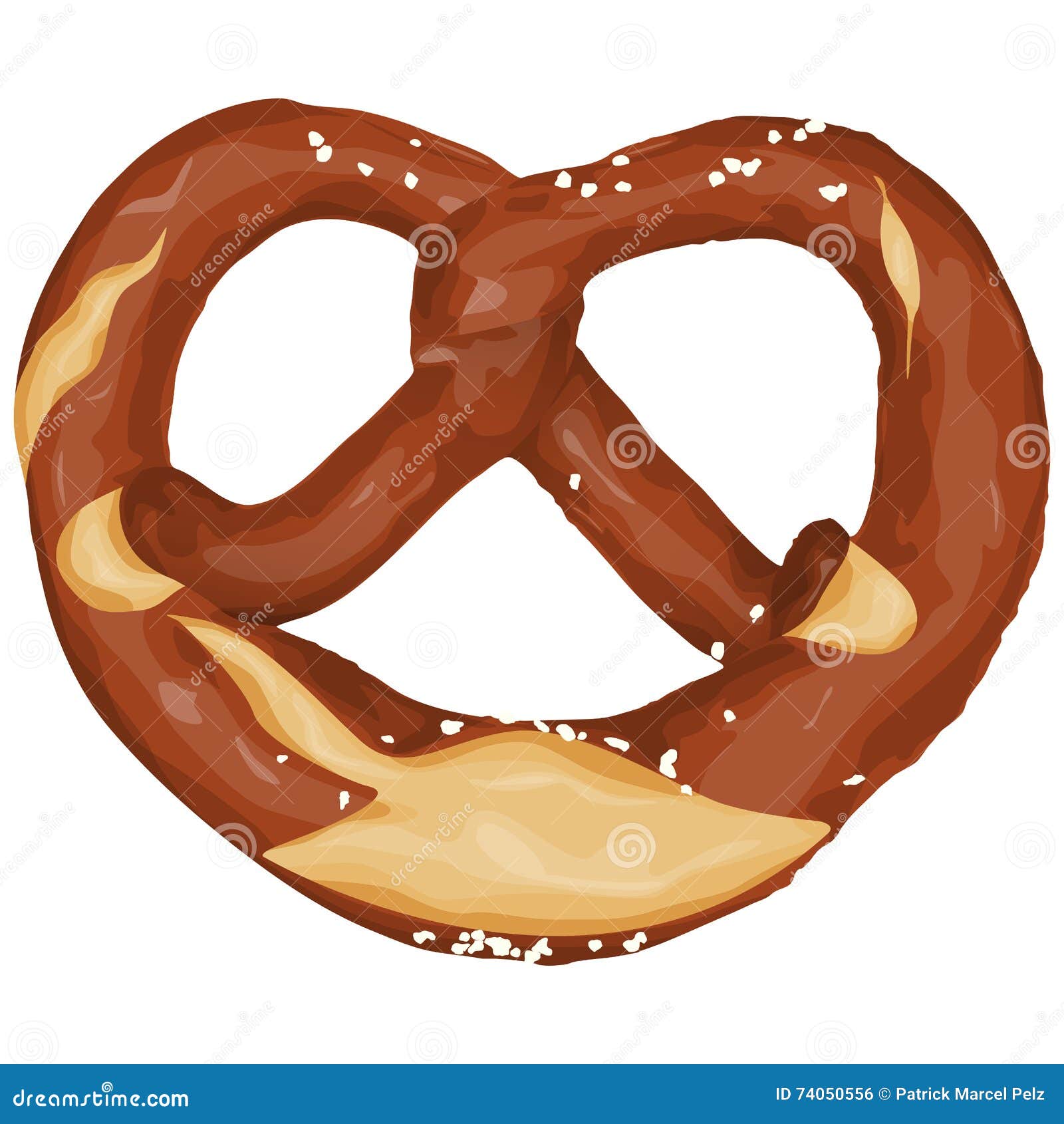 Brown bavarian pretzel stock vector. Illustration of meal 74050556