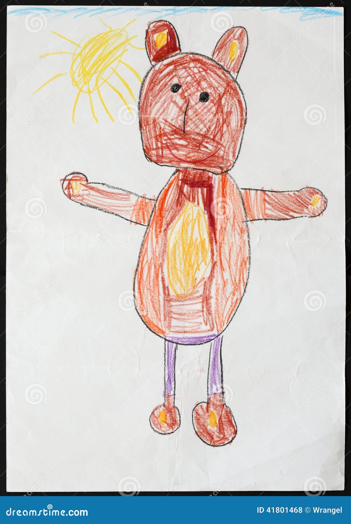Brown Bear. Child's Drawing. Stock Illustration - Illustration: 41801468