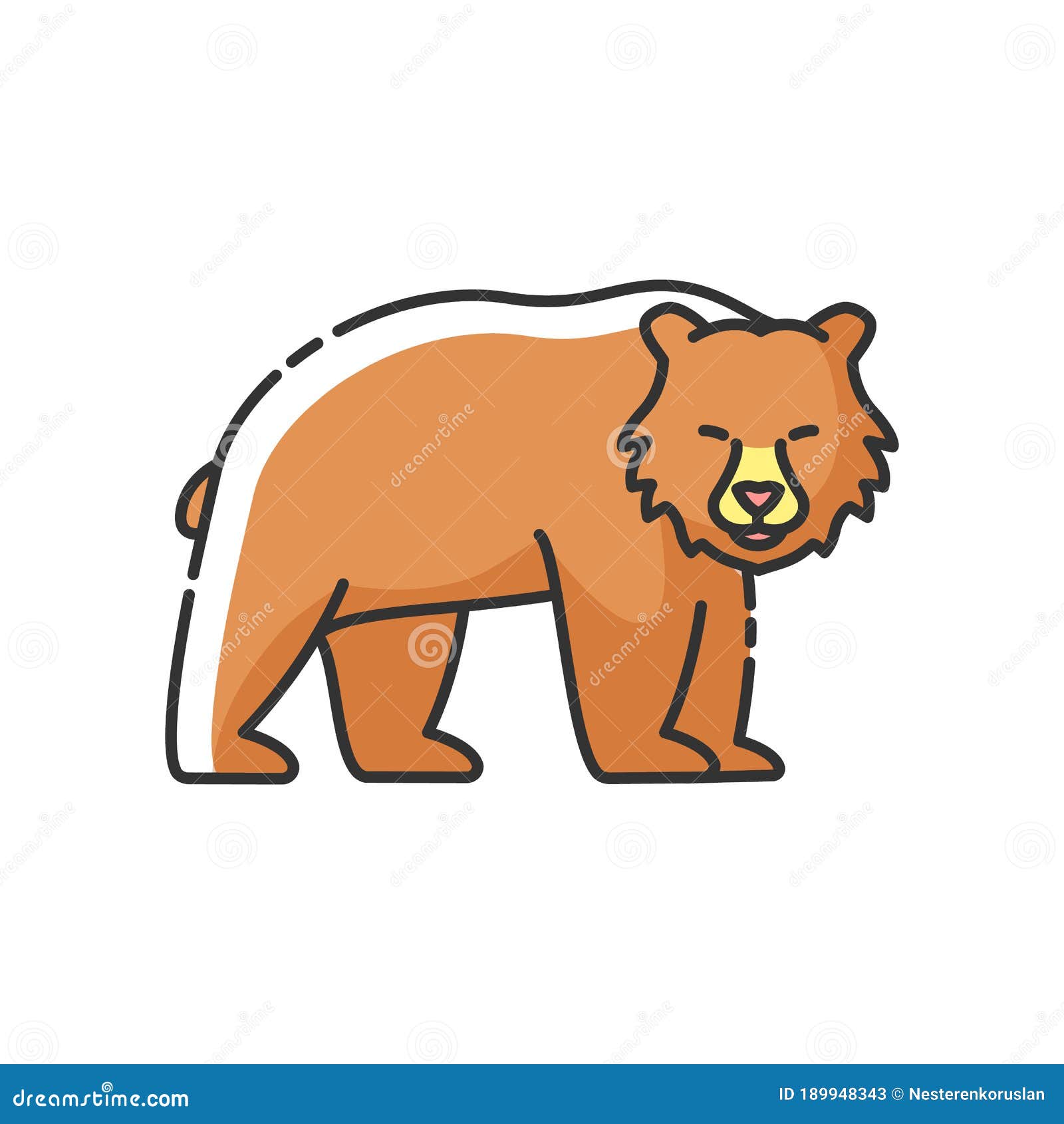 brown bear rgb color icon