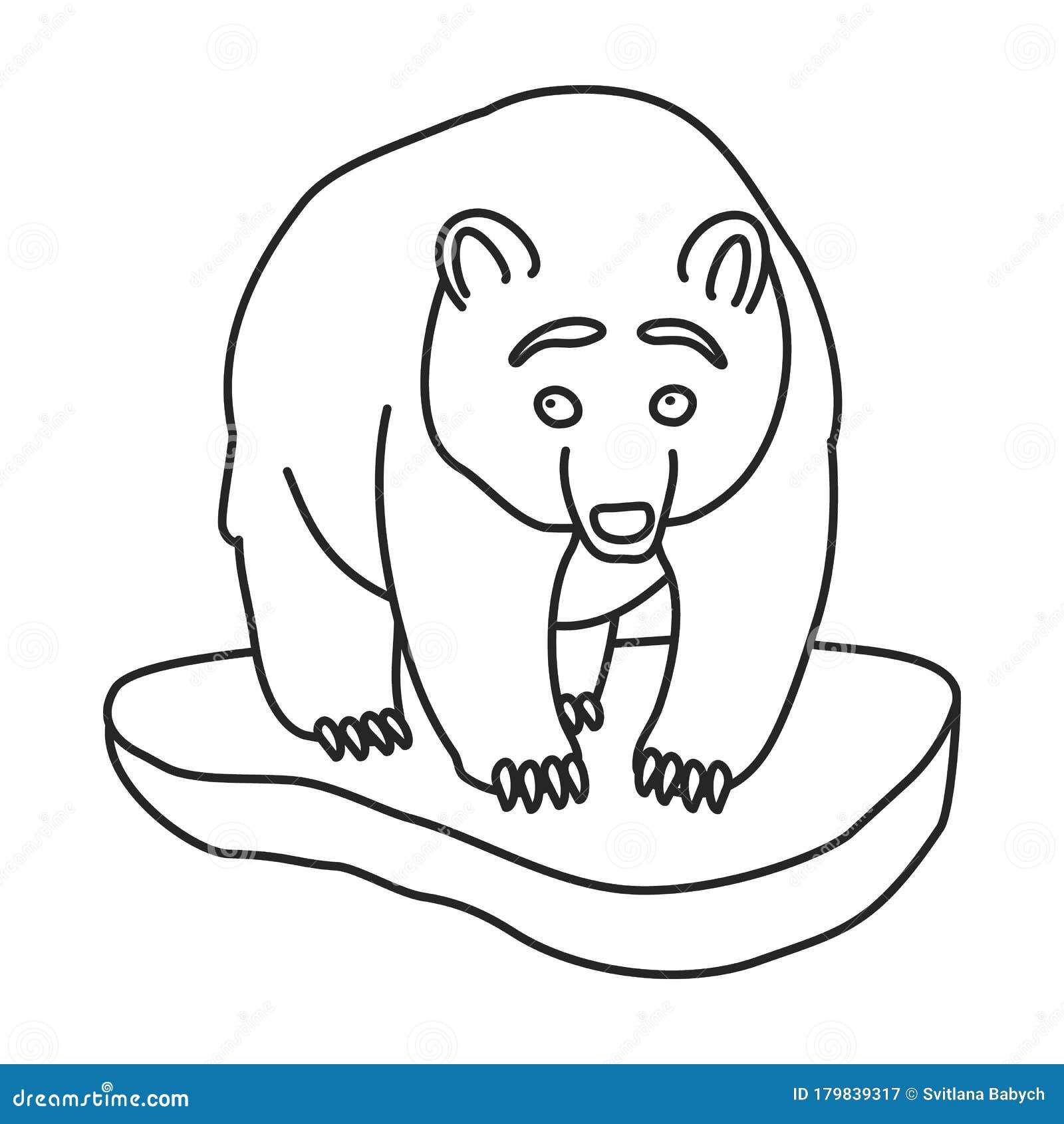 Brown Bear Vector Icon.Outline Vector Icon Isolated on White Background Brown Bear. Stock Vector ...