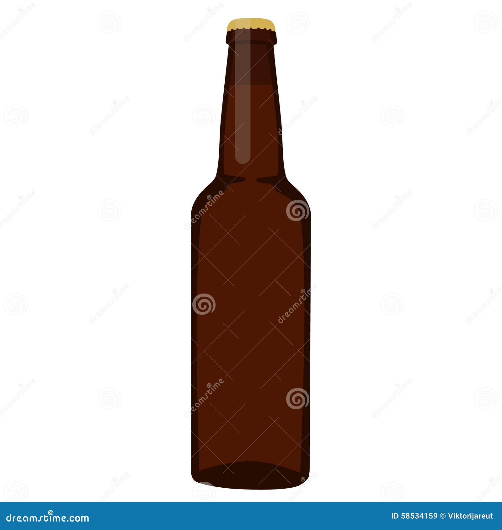 Brown beer bottle stock illustration. Illustration of gold 58534159