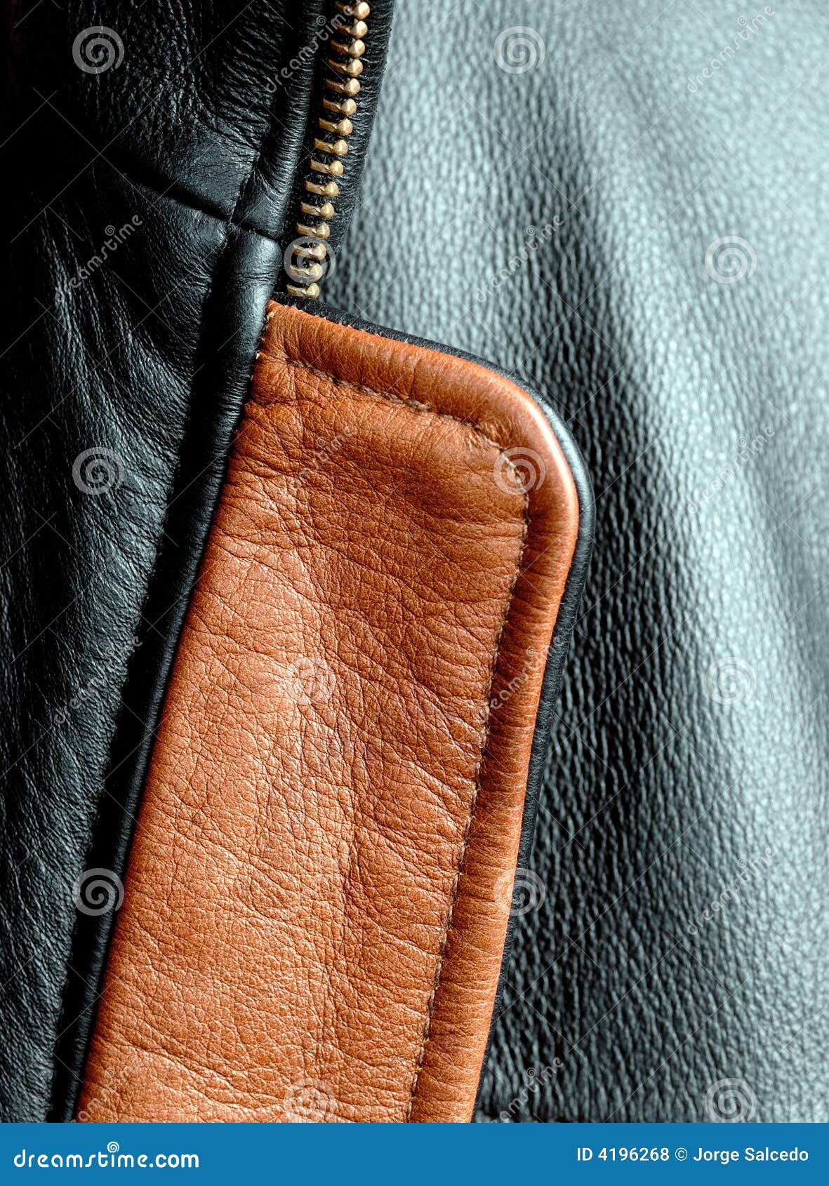 Brown and Black Leather Jacket Stock Photo Image of material, detail