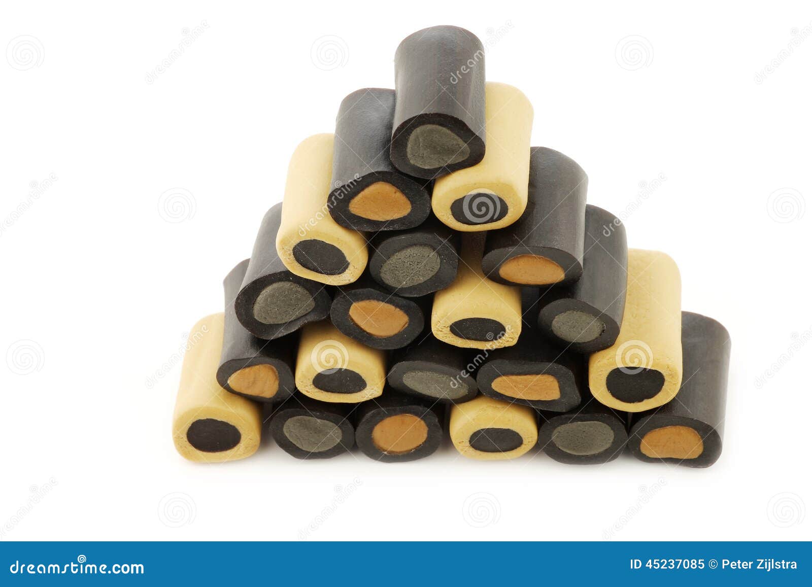 Black Liquorice Spirals, Chewy Candy And Delicious Dessert Concept With