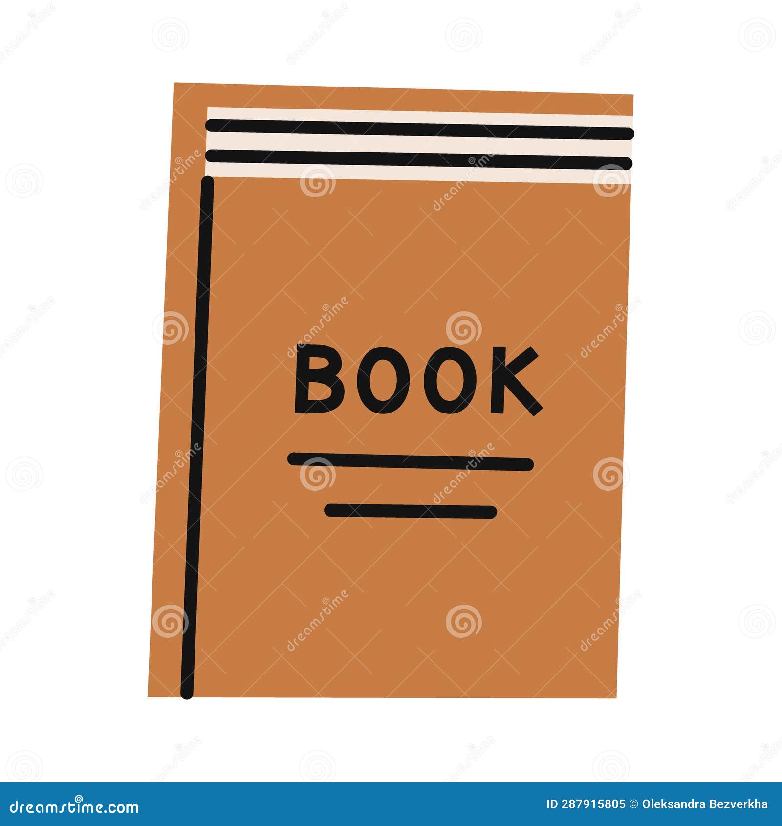 Brown Book In A Flat Style Vector Illustration Stock Illustration