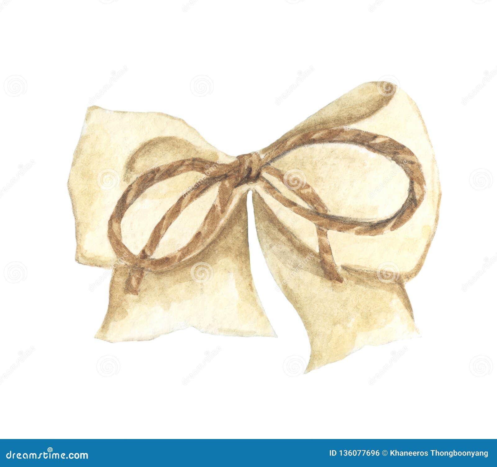 Watercolor painting of Brown rope string isolated on white background Stock  Illustration