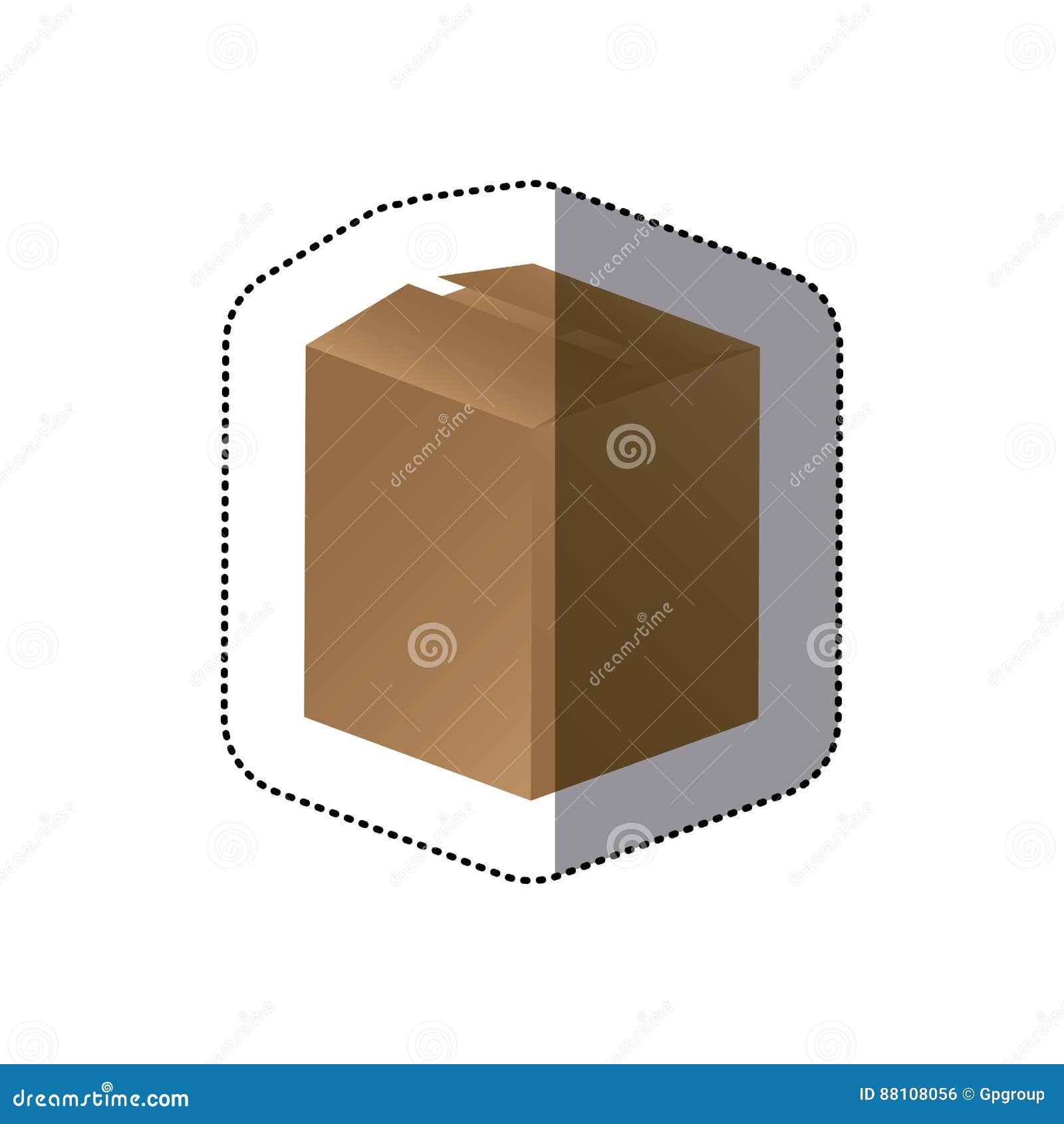 Brown box closed icon stock illustration. Illustration of open 88108056