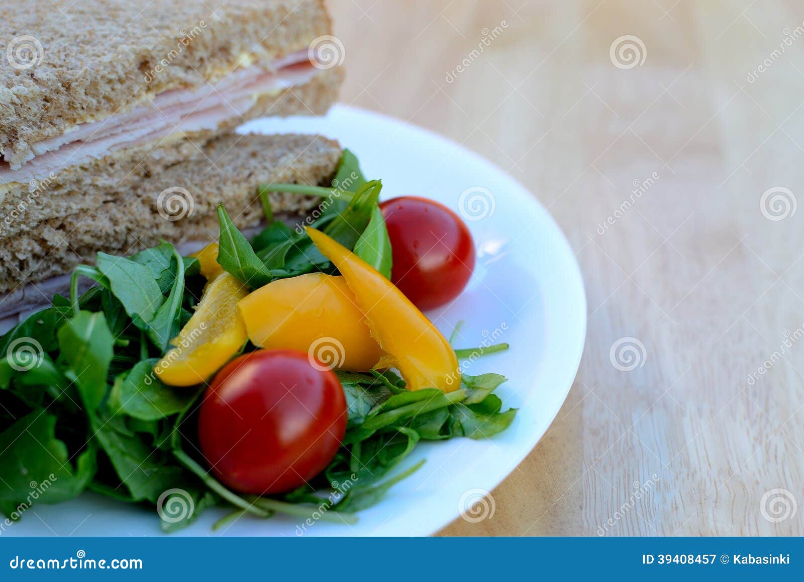 Brown Bread Ham Sandwich and Salad Stock Image Image of meat