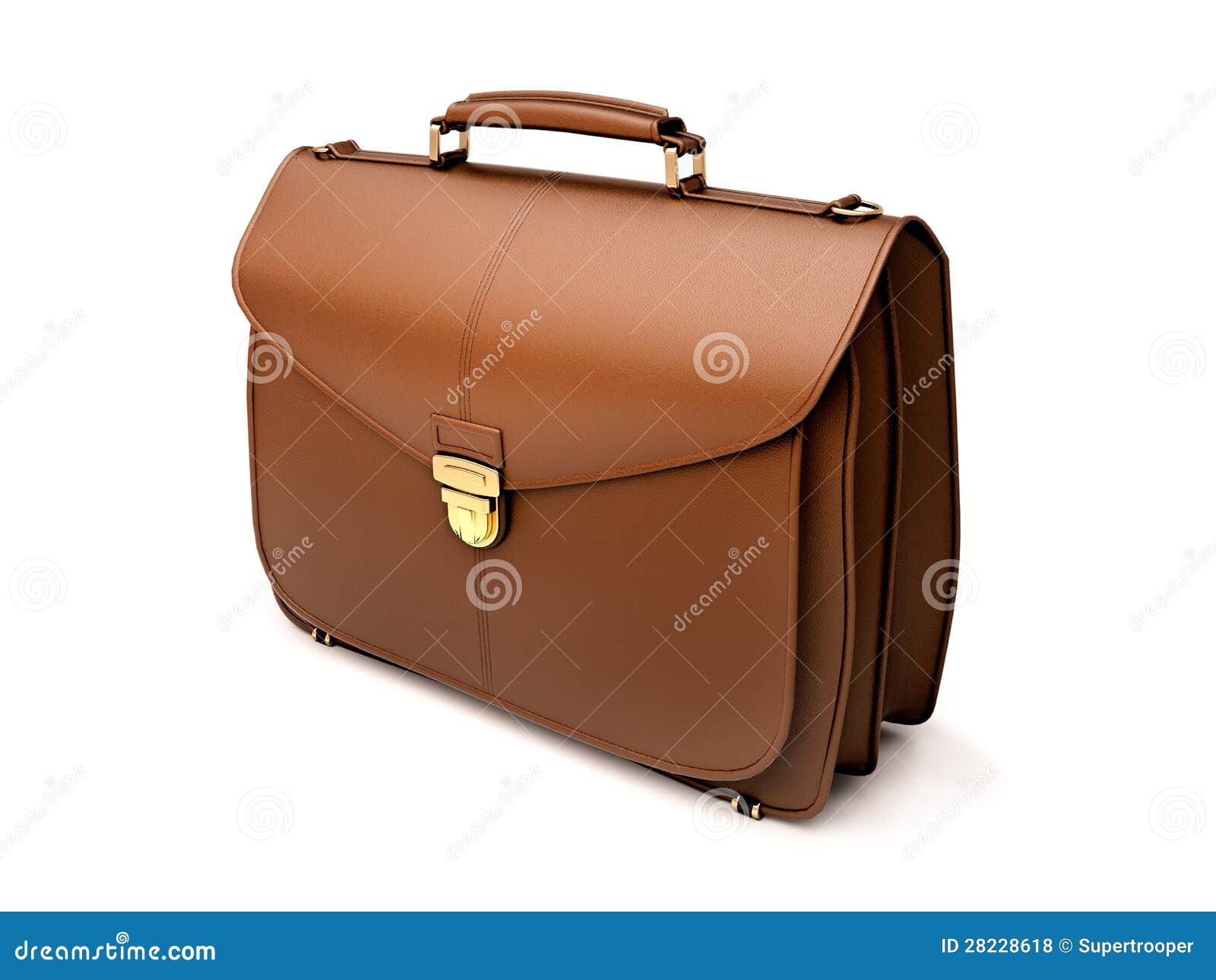 Brown Business Briefcase Isolated Stock Photo Image of stuff