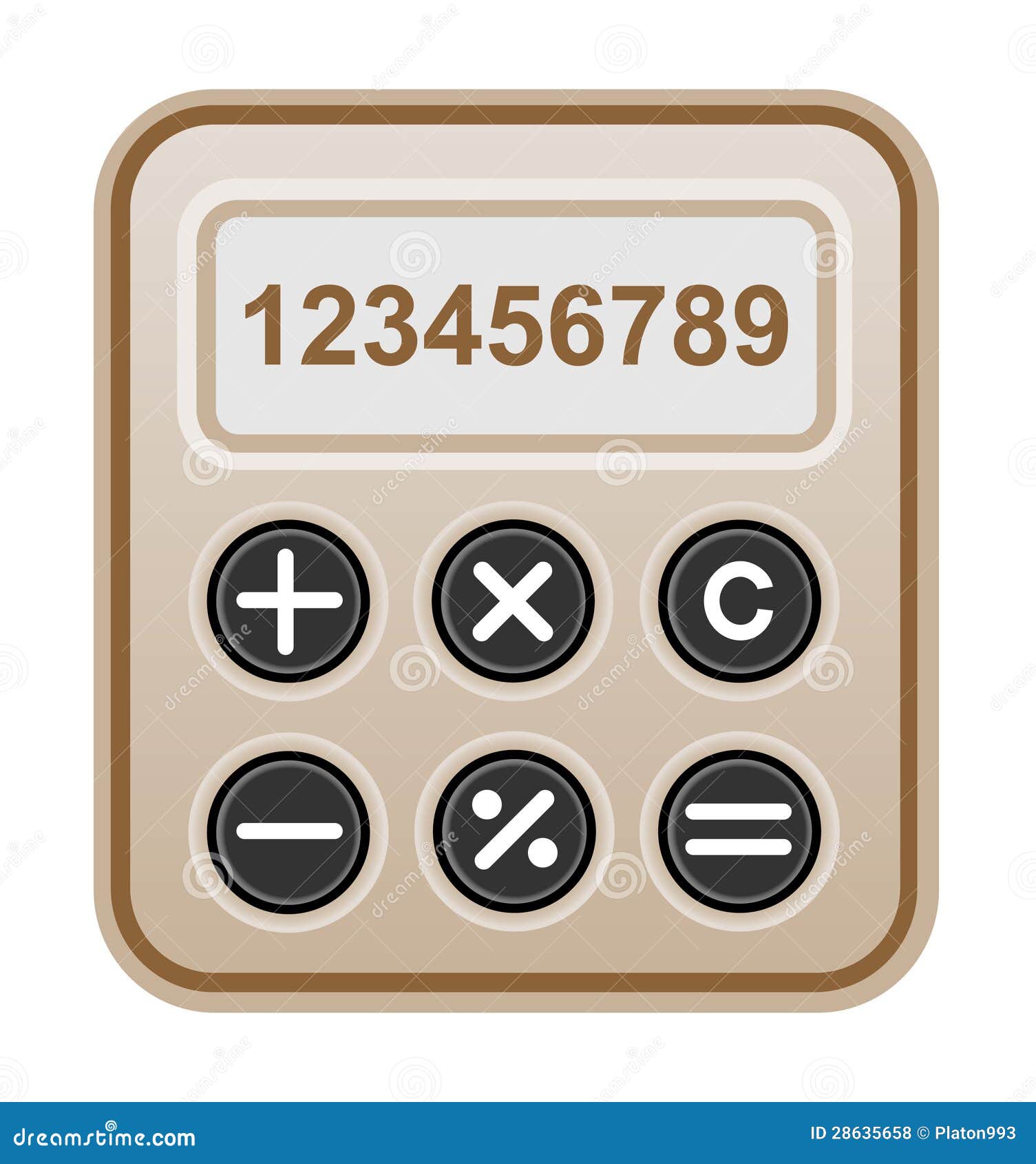 Brown calculator. stock vector. Illustration of equipment 28635658