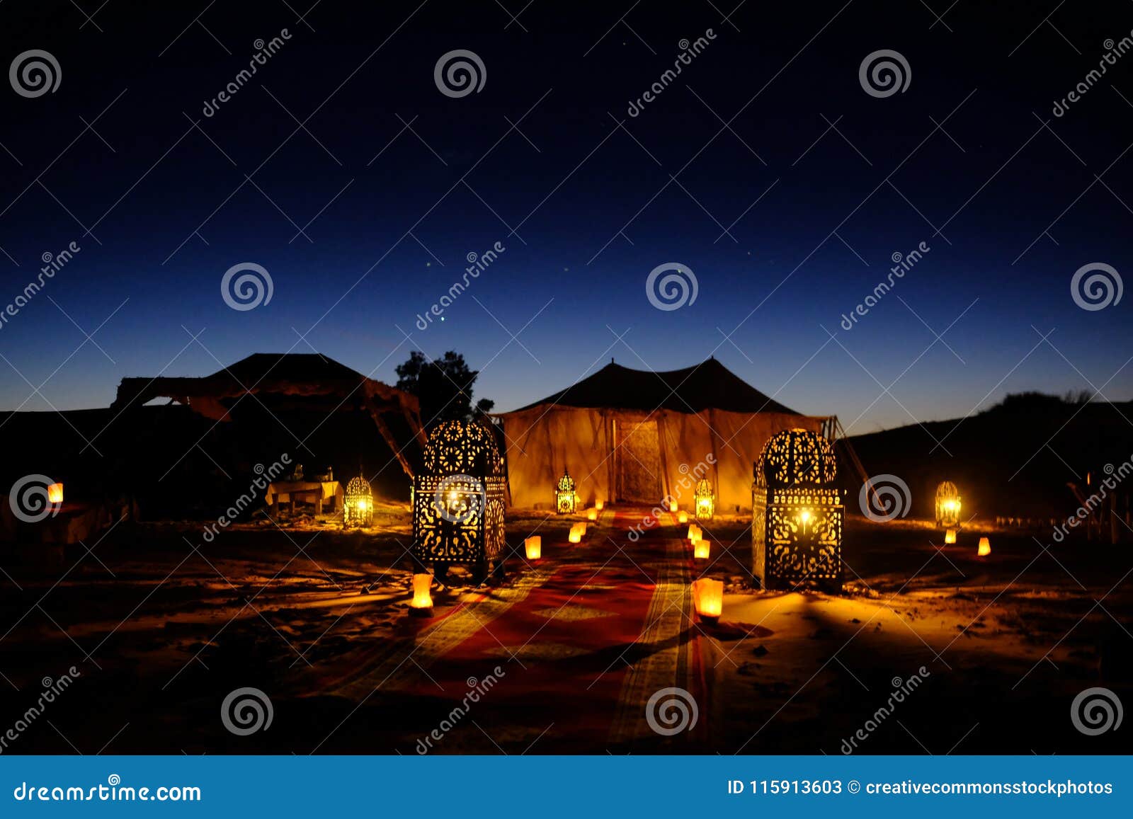 Brown Canopy Tent With Yellow Lights Picture. Image 115913603