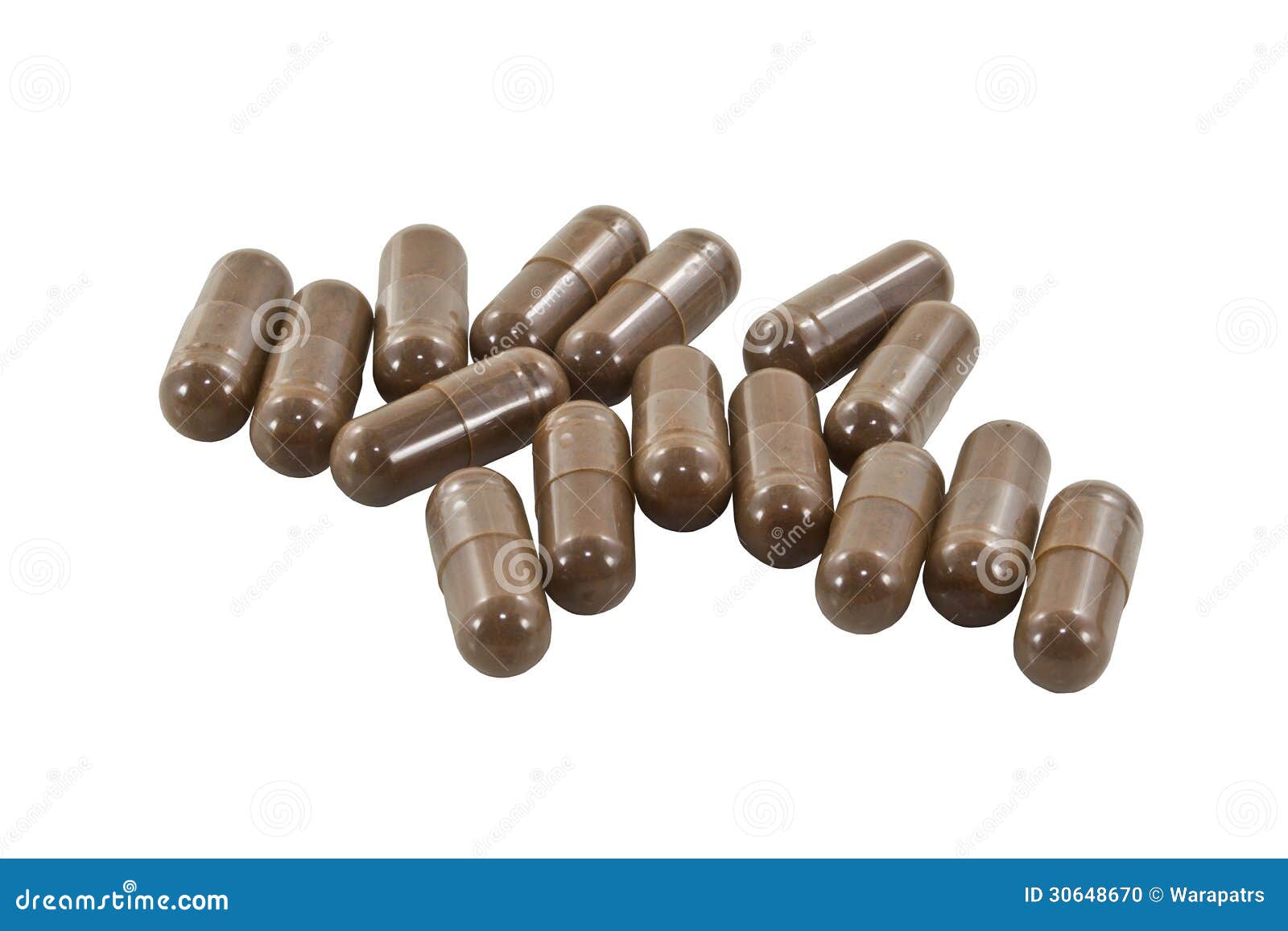 Brown Capsule On White Stock Photo Image 30648670