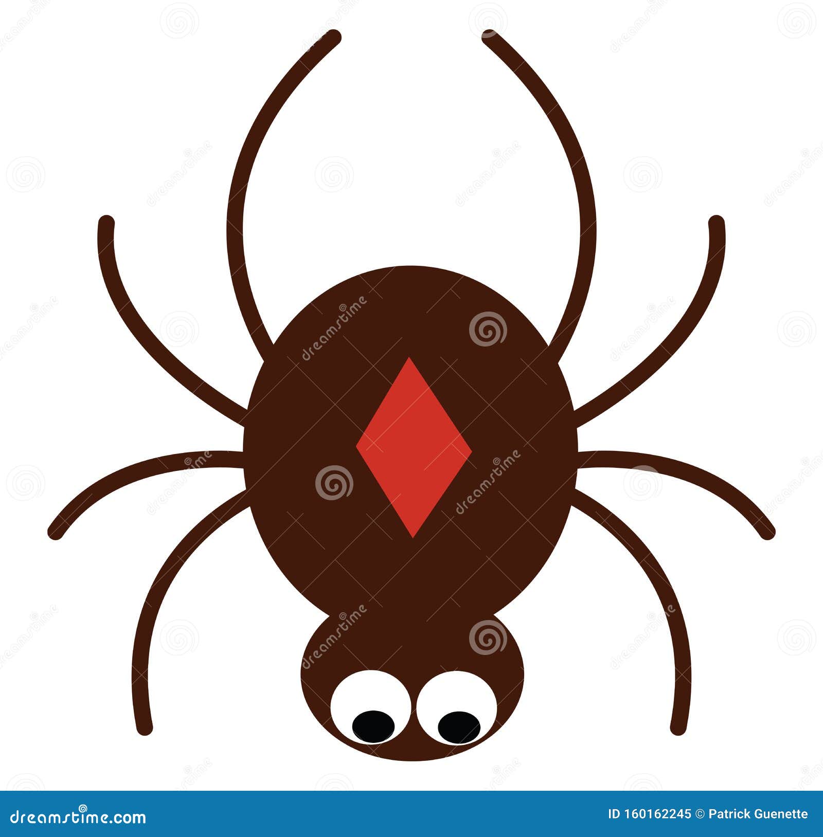 Clipart of the Crawling Brown Spider, Vector or Color Illustration ...