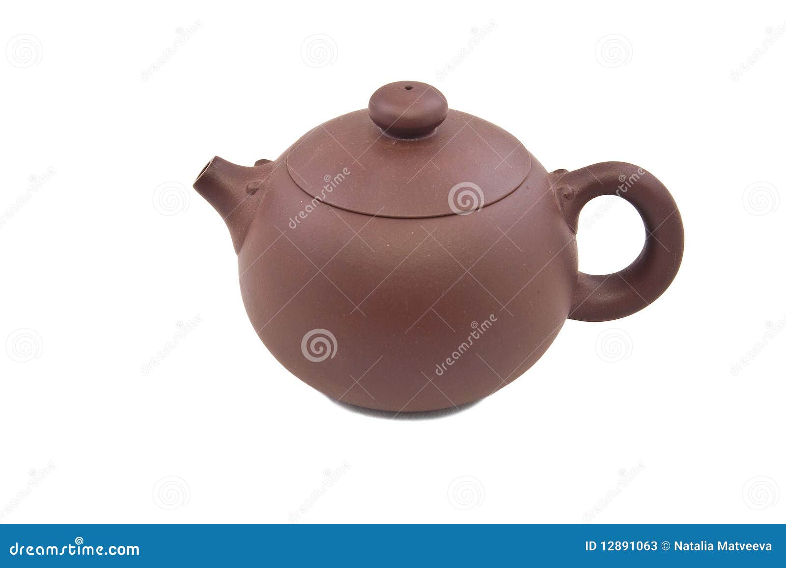 Brown ceramic teapot stock image. Image of smooth, single 12891063