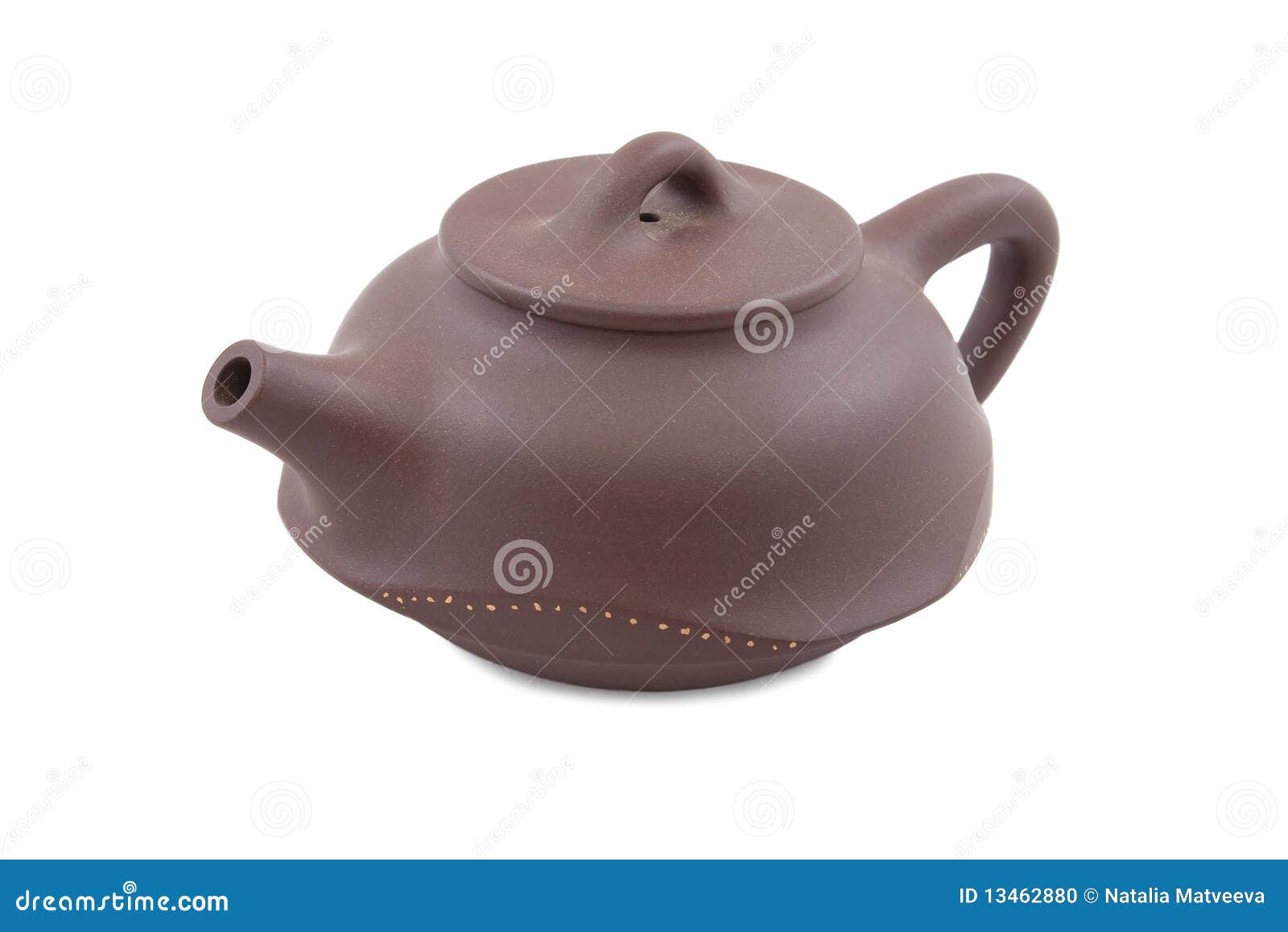 Brown ceramic teapot stock photo. Image of object, closed 13462880