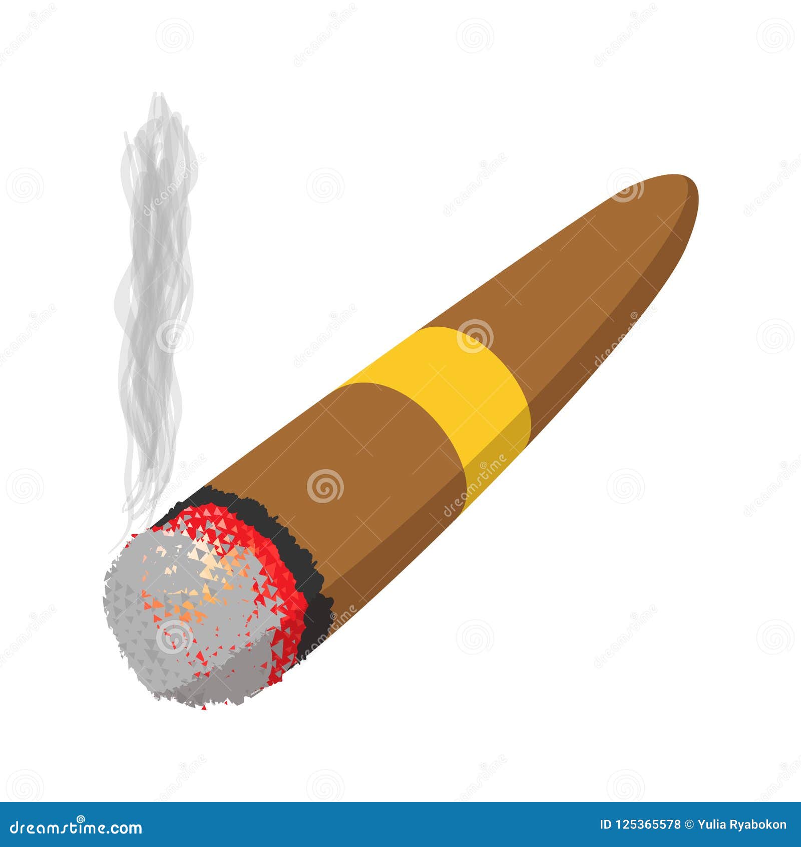 brown cigar burned cartoon icon